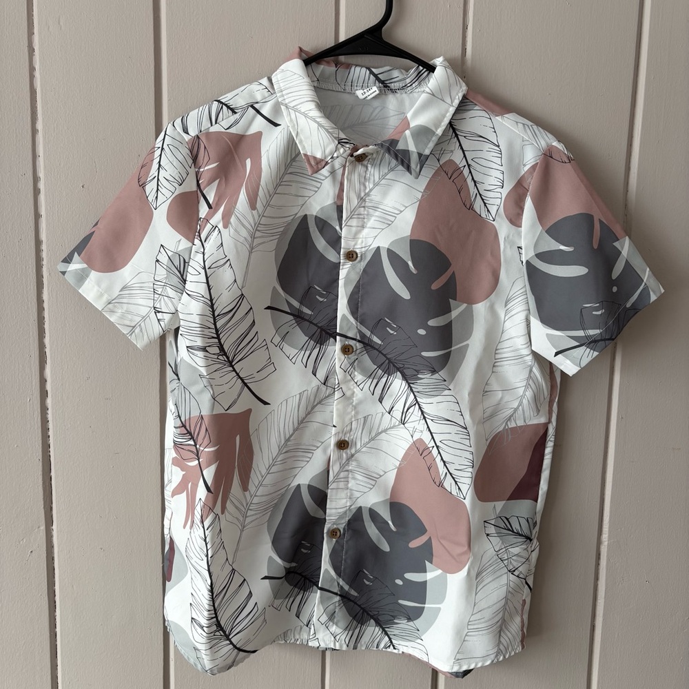 SHEIN Boys Leaf Print Casual Shirt